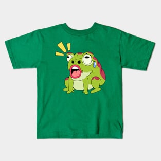 Surprise and Worry: Life as a Cartoon Frog Kids T-Shirt